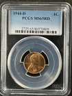 1944-D  1C RD Lincoln Wheat One Cent  PCGS MS65RD  80570809