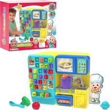 CoComelon Learning Kitchen Playset with Letters, 34 Piece Preschool Set