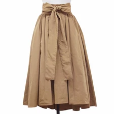 SHE Tokyo Seat Kyo Skirt Beige Size: 34 (XS) Waist Ribbon Long Puff Used BEEG-0