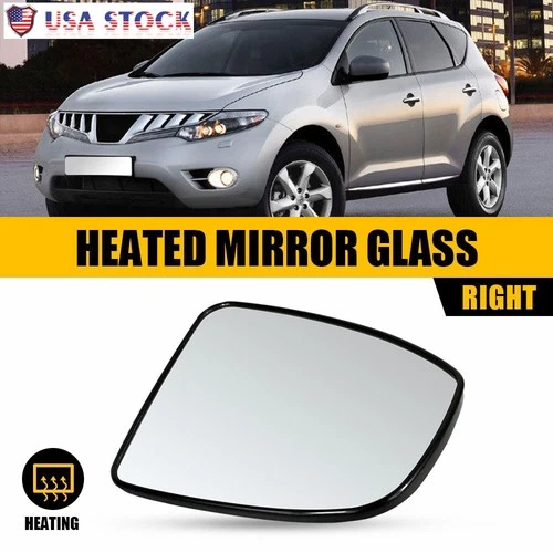 Right Passenger Side Mirror Glass for Nissan Murano 2009-2014 with Power Heated