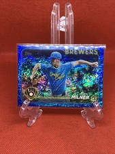 2024 Topps Update Hoby Milner #US87 Blue Holo Foilboard SN /999 Brewers MLB Card