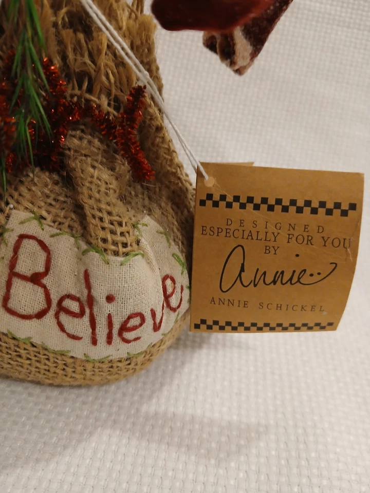 Primitives by Kathy Annie Schickel Believe Christmas Tree Cottagecore 13" - Image 3 of 4