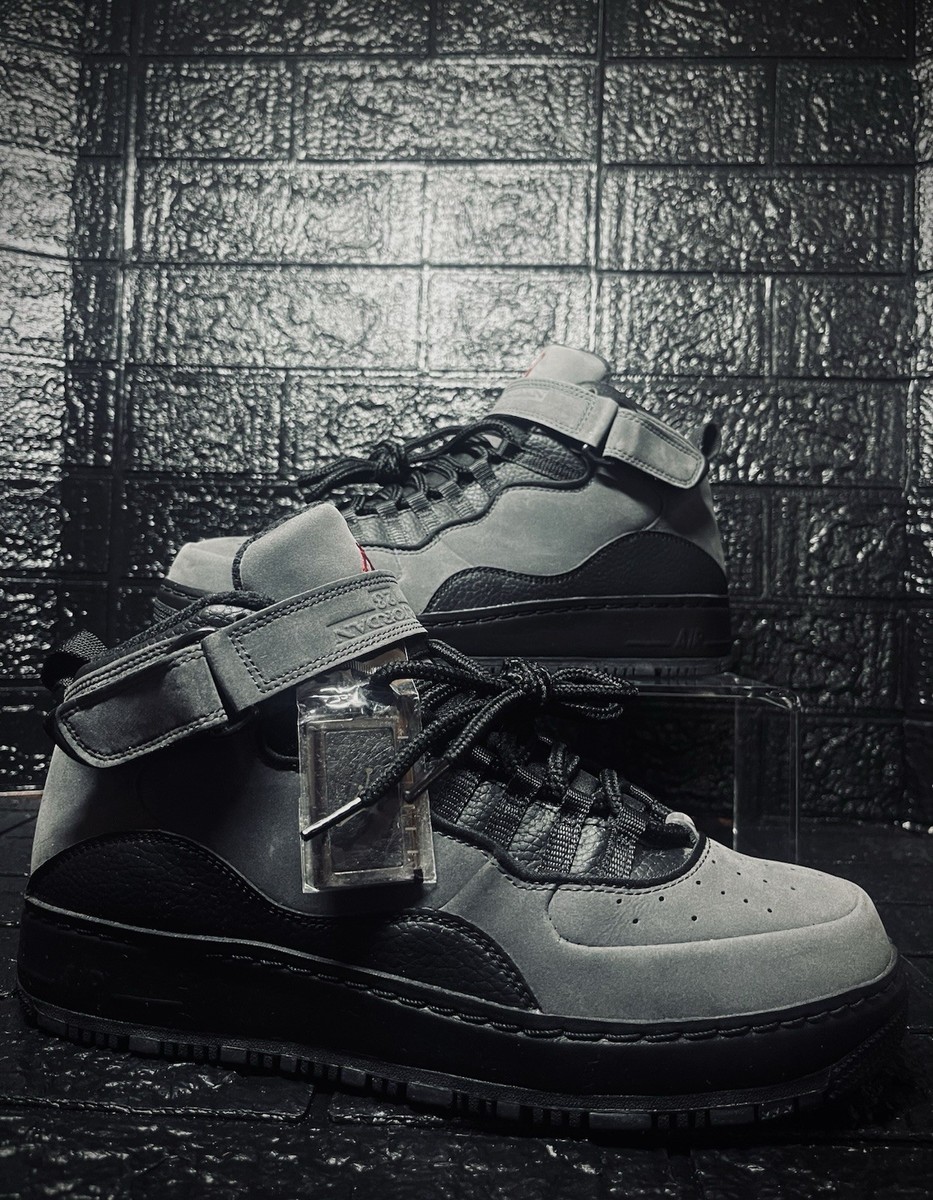 クアンタ NIKE AIR JORDAN 10 X RETRO (GS) GREY-BLACK-RED SZ 6Y= WOMENS