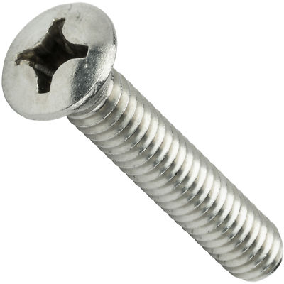 6-32 x 5/8'' Phillips Oval Head Machine Screws Stainless Steel 18-8 Qty 1000