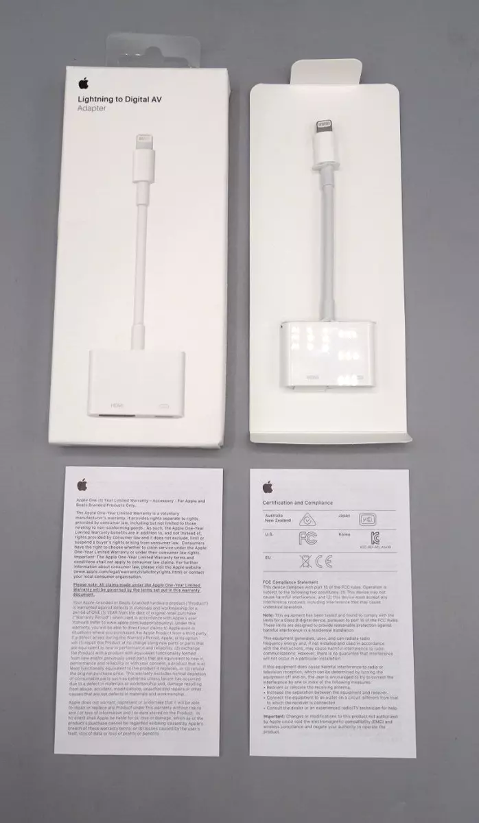 Adaptateur Lightning AV numérique Apple pour iPad/iPhone/iPod