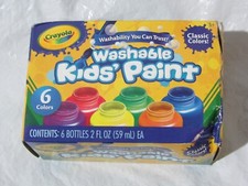 Box of Crayola 6-2 fl oz Bottles Washable Kids' Paint Set of Classic Colors