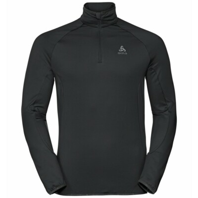 Brandneu mit Etikett Odlo Herren schwarz 1/2 Reißverschluss Langarm Mid Layer Jacke Pullover UK Small 