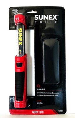 #ad SUNEX TOOLS 400 LUMEN RECHARGABLE COB LED HANDHELD WORK LIGHT FLASH #REDLLOGO $29.99