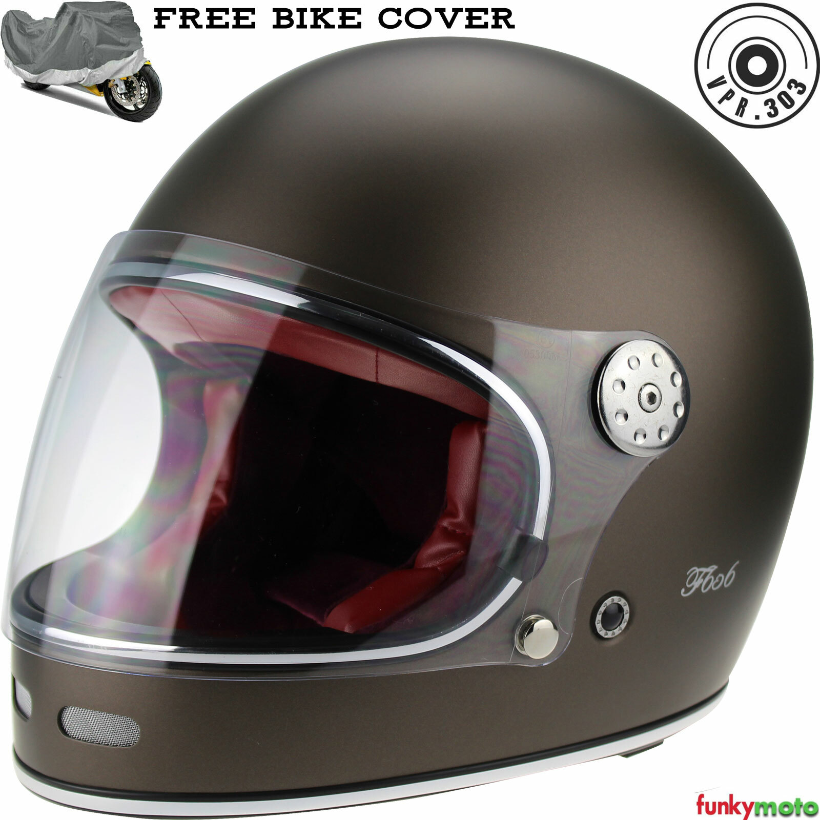 Viper F656 Casco moto moto integrale da corsa vintage retrò in fibra di vetro