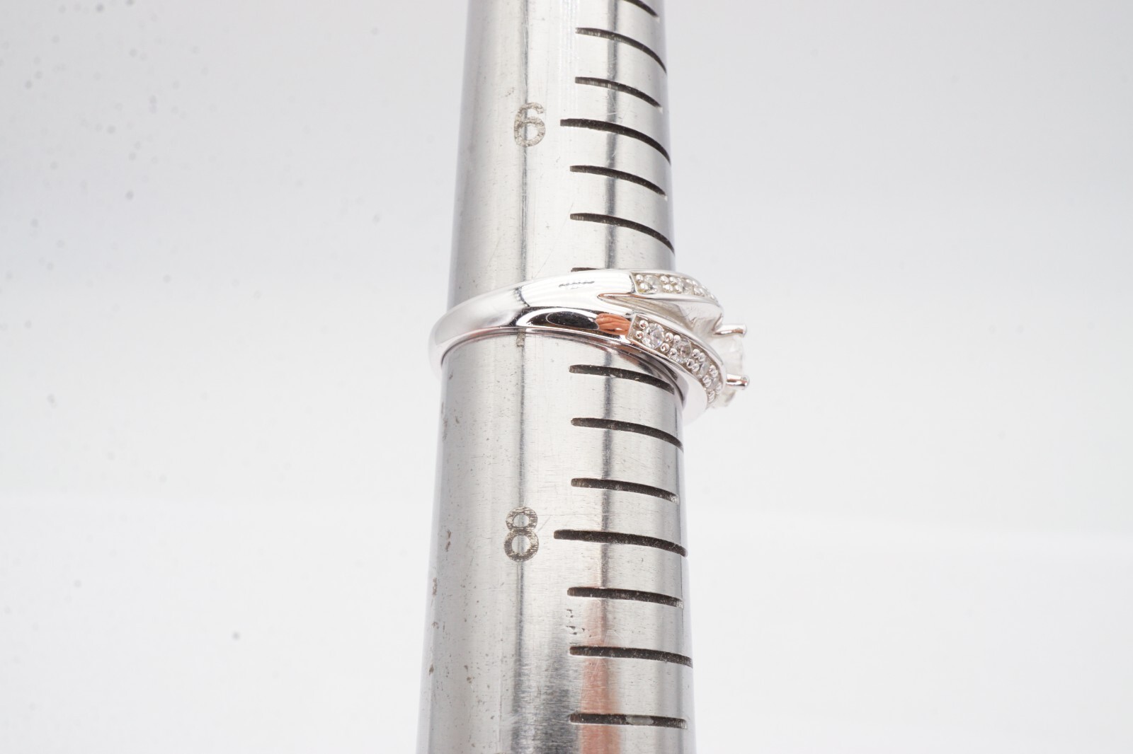 Diamonique Sterling Silver 925 Cubic Zirconia Ring Size 7 L9