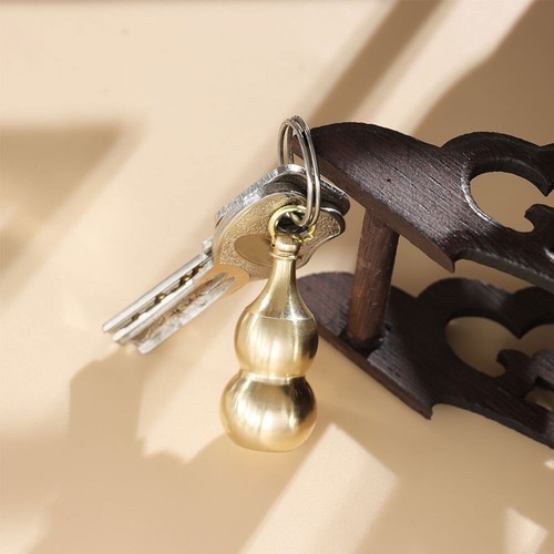 Brass gourd waterproof pill box bottle case Pendant keychain necklace - Picture 5 of 12