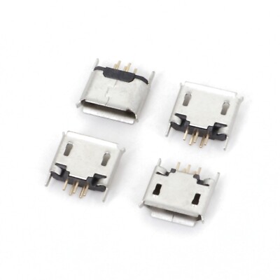 20Pcs Micro USB Type B 5Pin 180 Degrees DIP Female Socket PCB Solder Connector