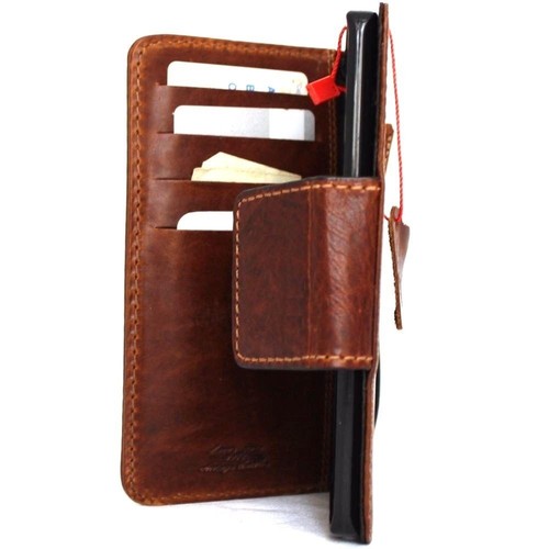 Genuine Full Tanned Leather Case for LG V10 Book Wallet Magnet Cover Slim Cards - Picture 2 of 6