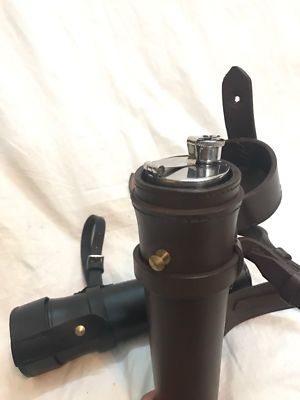 Pferdesattel Flachmann Lederetui Edelstahl Knopf Fuchs Jagd Geschenk