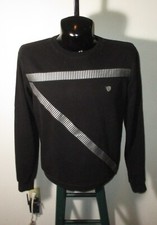 GIORGIO PEVIANI Black Tape Crewneck Sweatshirt Size L