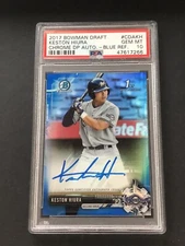 2017 Bowman Chrome Keston Hiura Auto Blue Refractor #40/150 PSA 10 Brewers RC