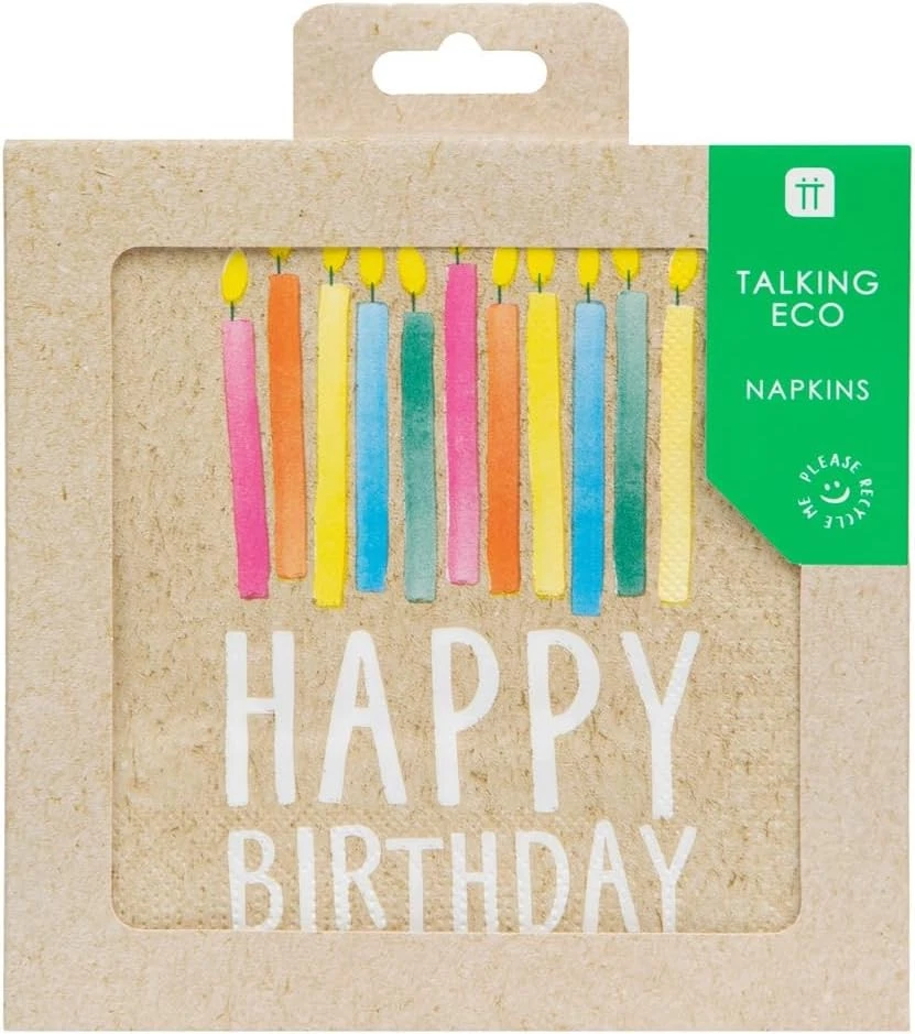 Talking Tables Birthday Party Paper Napkins 33 cm, 20 Stück, Kraft, Mittel - Bild 2 von 4