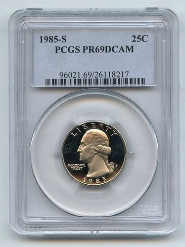 1985-S Washington Quarter Proof — photo from another recent sale