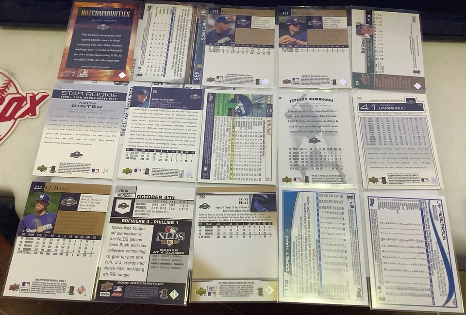 Lote de 77 cartas del equipo Milwaukee Brewers - Novatos, base, insertos - Años 2000 a 2015 Foto 4 de 4
