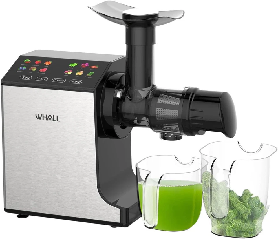 WHALL MASTICATING SLOW JUICER PROFESSIONAL STAINLESS JUICER MACHINES BLACK