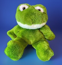 Vintage Happiness Always 1995 Hand Puppet Stuffed Plush Toy Green Pond Frog