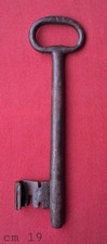 Antica CHIAVE Italiana Maschio 19 Cm in FERRO BATTUTO inizio ‘900