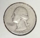 1939-P Silver Washington Quarter *90% Silver*  CIRCULATED CONDITION