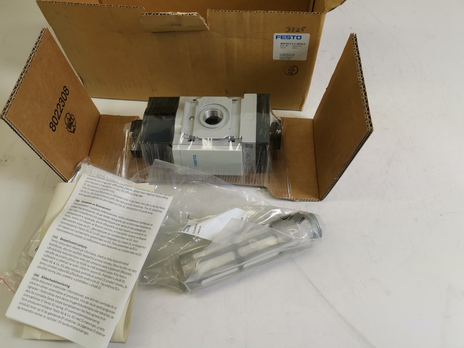 Festo Pressure Build-up and Bleed Valve MS6-SV-1/2-C-10V24-S/ 8001469 NEW