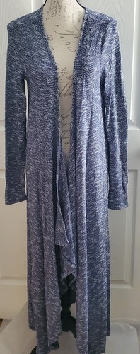 Hot Ginger Heather Navy Maxi Duster Sweater Women's 1XL Lightweight NEW - Afbeelding 2 van 7