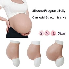 Pregnant Silicone Belly S/M/L Size Fake Belly Lifelike Crossdress Cosplay