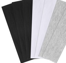 3 Pack Unisex Yoga Headbands Soft Stretchy White - Black - Gray Hair Bands NWT