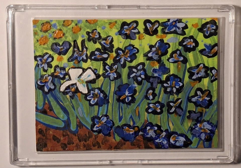 2022 Vincent Van Gogh painting IRIS "Lonely" by bad art gallery artist P Hughart - Image 2 of 2