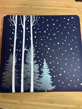 Creative Memories True 12x12 FROST Foiled Album Cover Blue Trees Snow