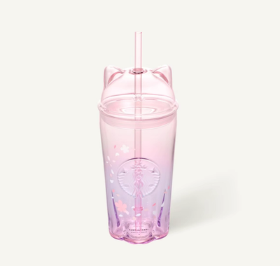 2026 New Starbucks Korea Cherry Blossom Cat Glass Cold Cup 500ml