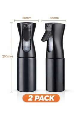 2x 200ml Dauersprühflasche Feinnebel Haar Friseur Pflanze Wassersprüher Schwarz