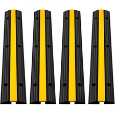 HOT/ 4 Pack of 1-Channel Rubber Cable Protector Ramps Heavy Duty 22046Lbs Load