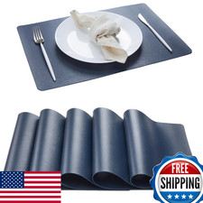 DOLOPL Faux Leather Placemats Set of 6, Washable, Heat Resistant, Anti-Slip