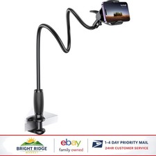 Universal Gooseneck Cell Phone Holder with Adjustable Clip for 4-7 Inch Devices