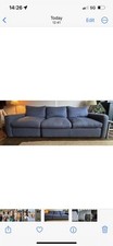 Loaf Squishmeister Blue Linen Double Sofa Bed Sofa With Ottoman Can Deliver