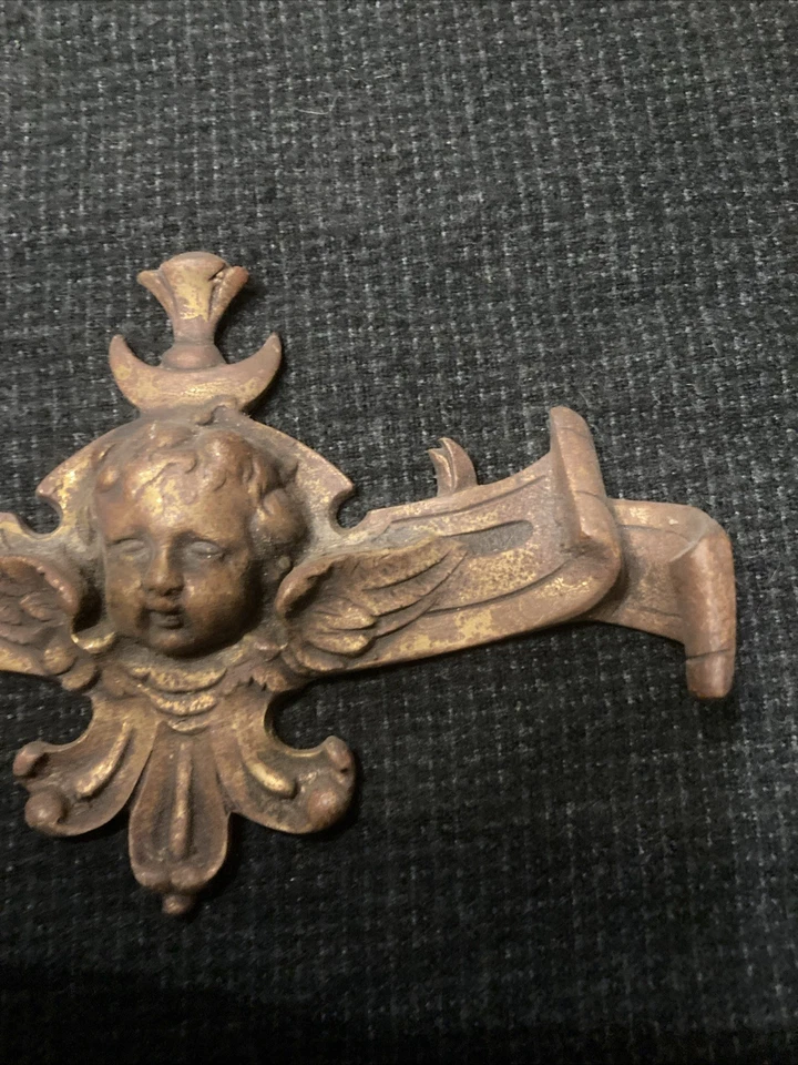 Décoration De Meuble PLAQUE EN BRONZE Chérubin ANGE Ornement Garniture Fronton - Photo 4/4