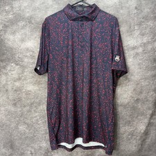 G/FORE Golf Polo Shirt Mens XL Constellation Tech Navy Blue Red Stars Kin Cup