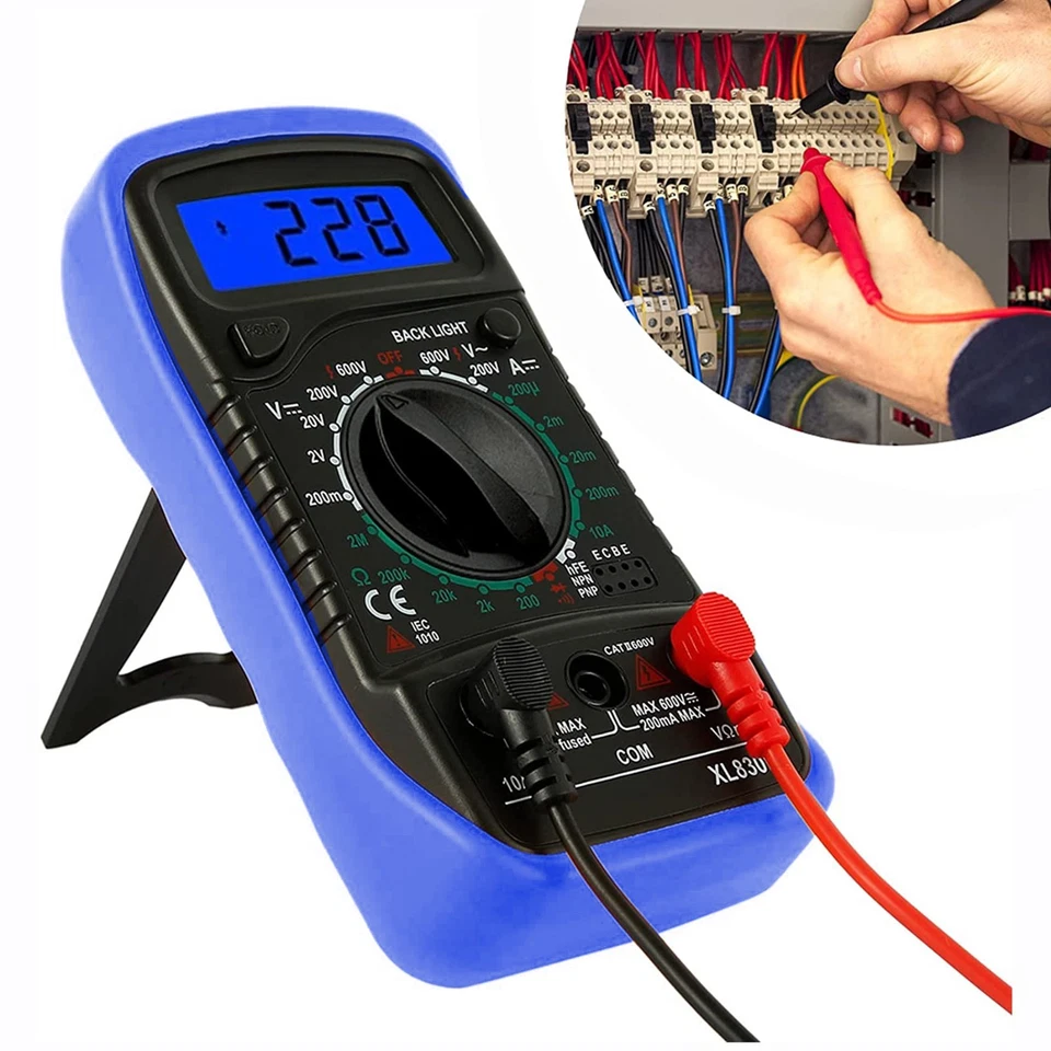Digital Multimeter AC DC Voltmeter Ammeter Ohmmeter Volt Tester Meter WITH BATT - Image 3 of 4