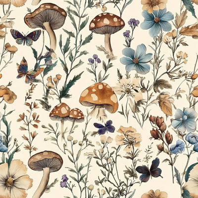 Mushroom Wallpaper Peel and Stick Vintage Floral Contact Paper 16 9 118