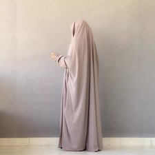 Muslim Women Prayer Dress Muslim Maxi Arab Robe Eid Kaftan Abaya Amair Khimar