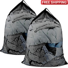 2 Pack Large Mesh Laundry Bags, 24 x 36 Heavy Duty Strong Drawstring Dirty Cl