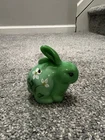 Vintage Fenton Signed Green Bunny Rabbit Figurine green lady bug