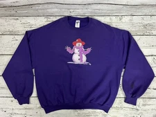 VTG Snowman Women Red Hat Society Tom Griffin Jerzees Crewneck Sweatshirt - XL