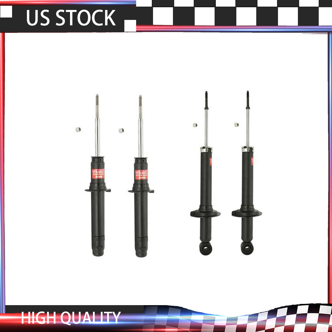 4PC KYB FRONT REAR SHOCKS AND STRUTS for 20042006 KIA AMANTI 1 eBay