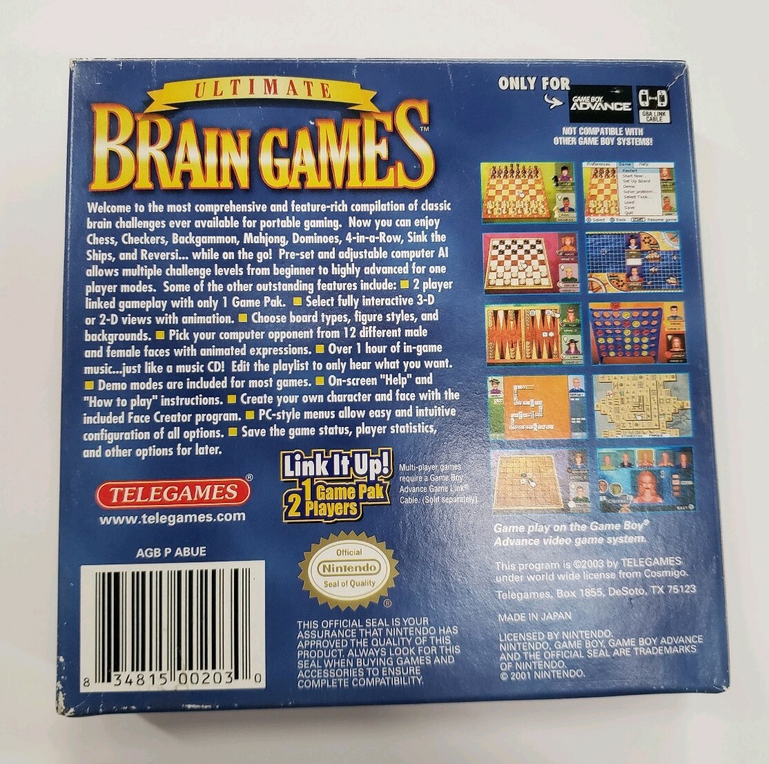 Nintendo Game Boy Advance Ultimate Brain Games | eBay