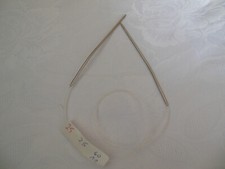 Rundstricknadel  STÄRKE 2,5 und 60 cm lang , silber Metall, Nadellänge =  11 cm